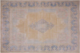 handmade Vintage Vintage Brown Blue Hand Knotted RECTANGLE 100% WOOL area rug 10' x 13'