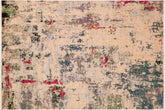 handmade Modern Kafkaz Beige Green Hand Knotted RECTANGLE 100% WOOL area rug 8' x 10'