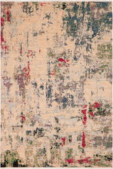 handmade Modern Kafkaz Beige Green Hand Knotted RECTANGLE 100% WOOL area rug 8X10