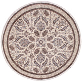 handmade Traditional Kafkaz Ivory Brown Hand Knotted ROUND 100% WOOL area rug 10' x 10'