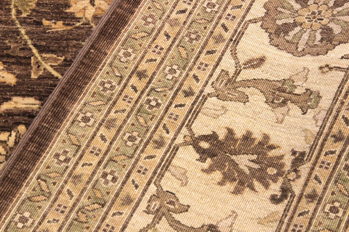 handmade Traditional Kafkaz Brown Ivory Hand Knotted RECTANGLE 100% WOOL area rug 10 x 13