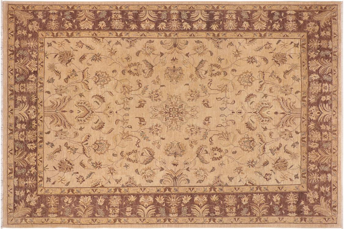 handmade Traditional Kafkaz Tan Brown Hand Knotted RECTANGLE 100% WOOL area rug 10 x 14