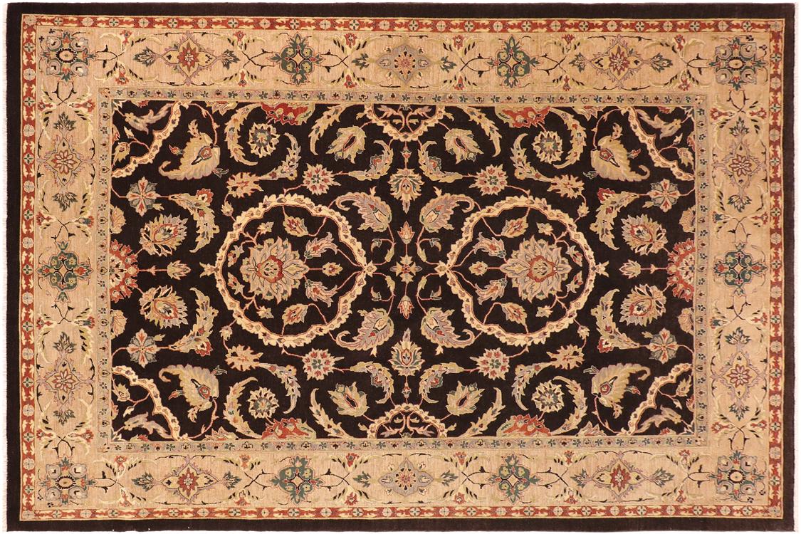handmade Traditional Kafkaz Brown Tan Hand Knotted RECTANGLE 100% WOOL area rug 10 x 14