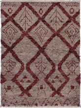 handmade Modern Moroccan Lt. Gray Rust Hand Knotted RECTANGLE 100% WOOL area rug 4x6