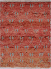 handmade Modern Moroccan Rust Grey Hand Knotted RECTANGLE 100% WOOL area rug 4x6