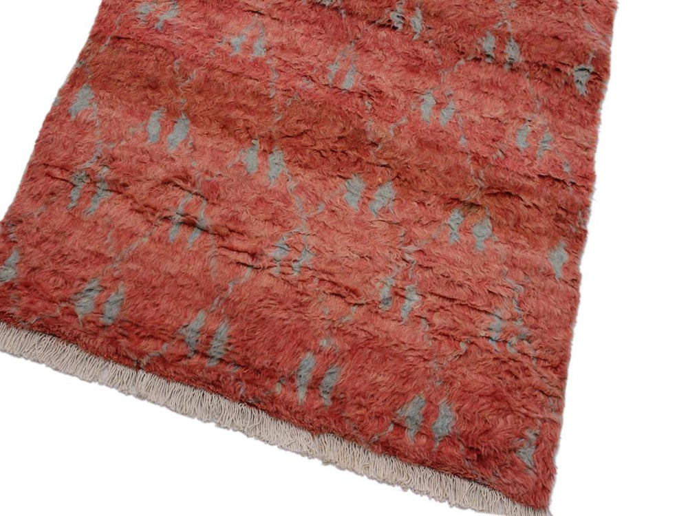 handmade Modern Moroccan Rust Grey Hand Knotted RECTANGLE 100% WOOL area rug 4x6