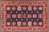 handmade Geometric Super Kazak Blue Red Hand Knotted RECTANGLE 100% WOOL area rug 8' x 10'