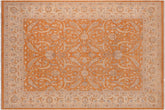 handmade Traditional Kafkaz Orange Ivory Hand Knotted RECTANGLE 100% WOOL area rug 10x14