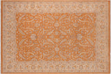 Bohemian Ziegler Schaeffe Orange/Ivory Hand-Knotted Wool Rug - 9'9'' x 13'7''