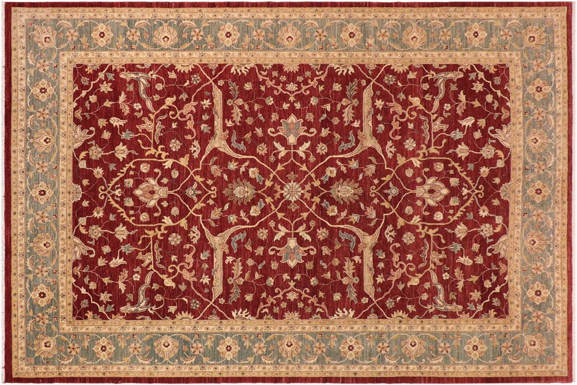 handmade Traditional Kafkaz Red Blue Hand Knotted RECTANGLE 100% WOOL area rug 10 x 14