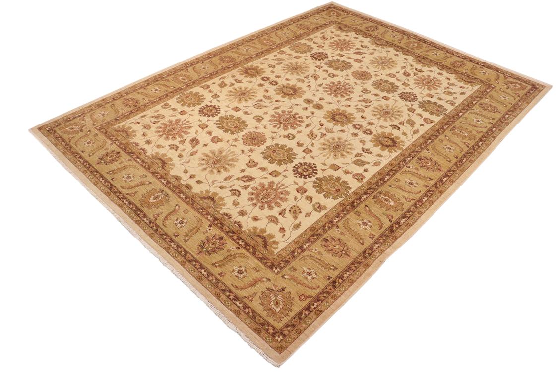 handmade Traditional Kafkaz Beige Green Hand Knotted RECTANGLE 100% WOOL area rug 10 x 14