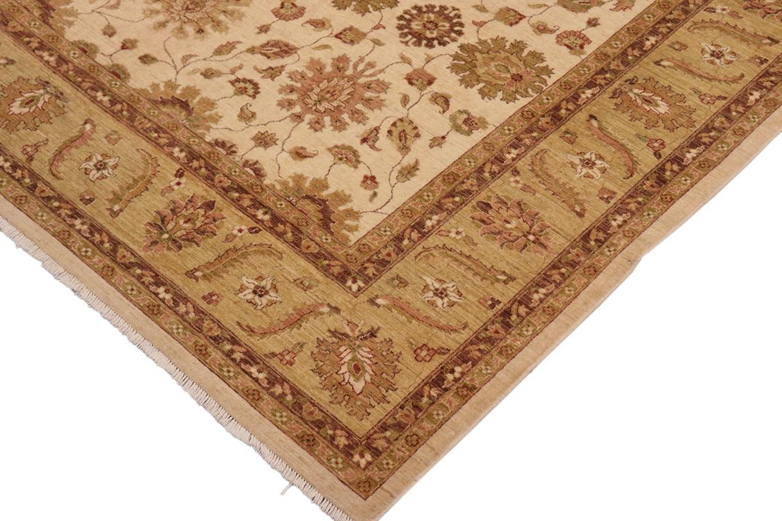 handmade Traditional Kafkaz Beige Green Hand Knotted RECTANGLE 100% WOOL area rug 10 x 14