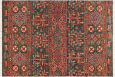 handmade Geometric Kurjean Green Orange Hand Knotted RECTANGLE 100% WOOL area rug 4x6