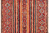 handmade Geometric Kurjean Red Blue Hand Knotted RECTANGLE 100% WOOL area rug 4x6