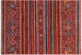 handmade Geometric Kurjean Red Blue Hand Knotted RECTANGLE 100% WOOL area rug 5x6
