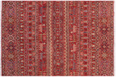 handmade Geometric Kurjean Red Beige Hand Knotted RECTANGLE 100% WOOL area rug 5x7