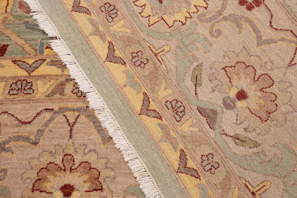 handmade Traditional Kafkaz Green Tan Hand Knotted RECTANGLE 100% WOOL area rug 10 x 14