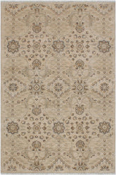handmade Transitional Kafkaz Beige Gray Hand Knotted RECTANGLE 100% WOOL area rug 5X7