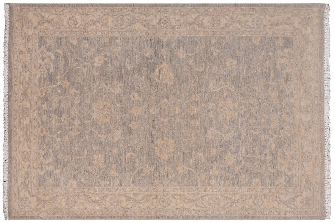 handmade Traditional Kafkaz Grey Beige Hand Knotted RECTANGLE 100% WOOL area rug 4 x 6
