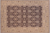Eclectic Ziegler Kolby Charcoal/Beige Hand-Knotted Wool Rug - 7'10'' x 9'8''