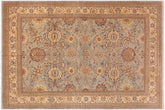 handmade Traditional Kafkaz Blue Beige Hand Knotted RECTANGLE 100% WOOL area rug 10x14