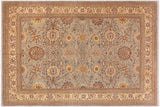 Oriental Ziegler Carlee Blue/Beige Hand-Knotted Wool Rug - 9'7'' x 13'8''