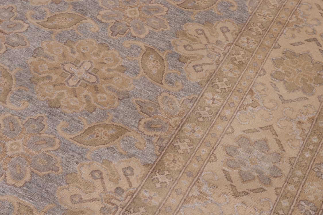 handmade Traditional Kafkaz Gray Beige Hand Knotted RECTANGLE 100% WOOL area rug 9 x 12