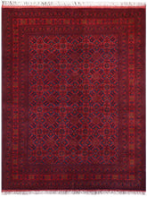 handmade Tribal Biljik Khal Mohammadi Red Blue Hand Knotted RECTANGLE 100% WOOL area rug 6x8