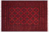 handmade Tribal Biljik Khal Mohammadi Red Blue Hand Knotted RECTANGLE 100% WOOL area rug 6x8