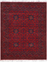 handmade Tribal Biljik Khal Mohammadi Red Blue Hand Knotted RECTANGLE 100% WOOL area rug 4x6