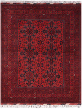 handmade Tribal Biljik Khal Mohammadi Red Blue Hand Knotted RECTANGLE 100% WOOL area rug 5x7