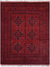 handmade Tribal Biljik Khal Mohammadi Red Blue Hand Knotted RECTANGLE 100% WOOL area rug 6x8
