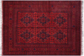 handmade Tribal Biljik Khal Mohammadi Red Blue Hand Knotted RECTANGLE 100% WOOL area rug 6x8