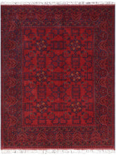 handmade Tribal Biljik Khal Mohammadi Red Blue Hand Knotted RECTANGLE 100% WOOL area rug 5x6