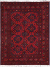 handmade Tribal Biljik Khal Mohammadi Red Blue Hand Knotted RECTANGLE 100% WOOL area rug 4x6