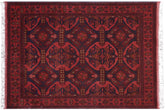 handmade Tribal Biljik Khal Mohammadi Red Blue Hand Knotted RECTANGLE 100% WOOL area rug 4x5