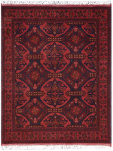 handmade Tribal Biljik Khal Mohammadi Red Blue Hand Knotted RECTANGLE 100% WOOL area rug 4x5