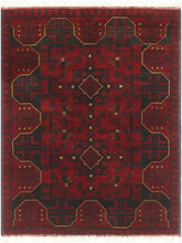 handmade Tribal Biljik Khal Mohammadi Red Blue Hand Knotted RECTANGLE 100% WOOL area rug 3x4