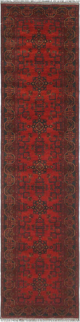 handmade Tribal Biljik Khal Mohammadi Red Blue Hand Knotted RUNNER 100% WOOL Runner 3x13