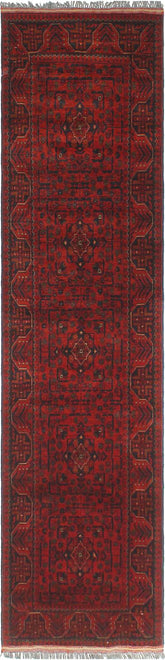 handmade Tribal Biljik Khal Mohammadi Red Blue Hand Knotted RUNNER 100% WOOL Runner 3x9