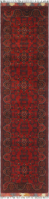 handmade Tribal Biljik Khal Mohammadi Red Blue Hand Knotted RUNNER 100% WOOL Runner 3x9