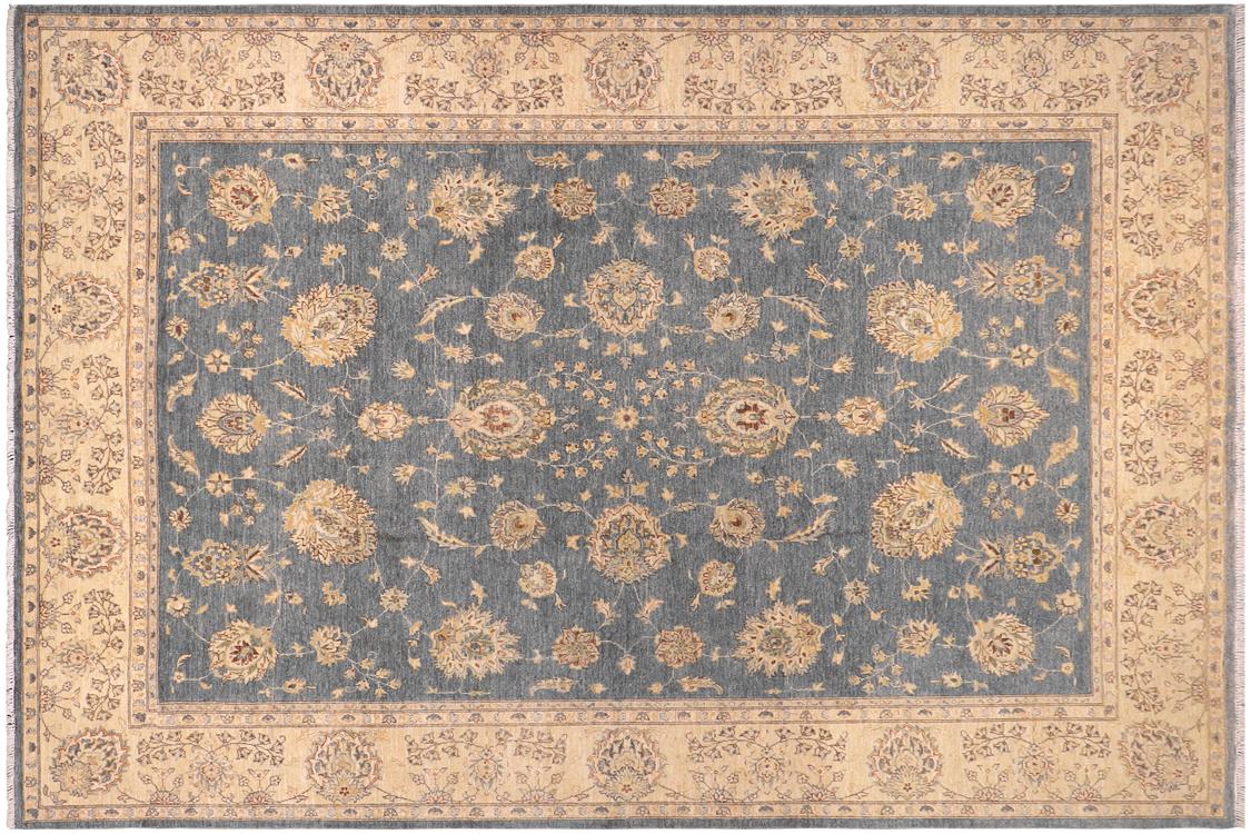 handmade Traditional Kafkaz Blue Gray Hand Knotted RECTANGLE 100% WOOL area rug 9 x 12