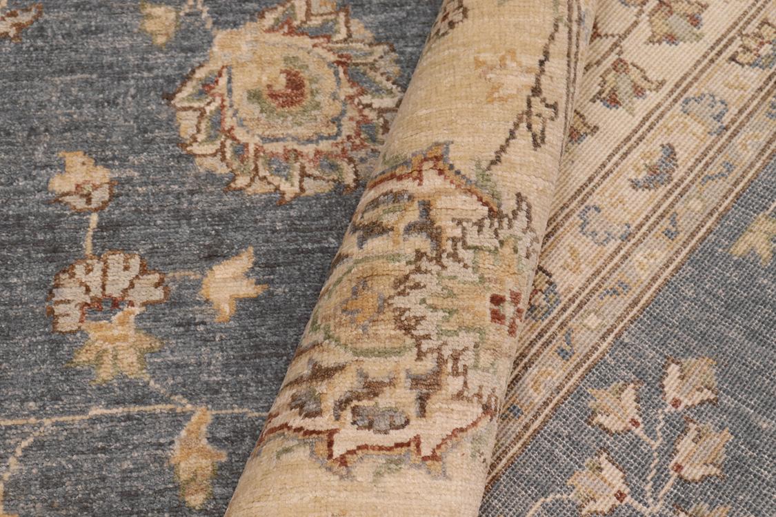 handmade Traditional Kafkaz Blue Gray Hand Knotted RECTANGLE 100% WOOL area rug 9 x 12