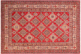 handmade Geometric Super Kazak Red Beige Hand Knotted RECTANGLE 100% WOOL area rug 8' x 10'