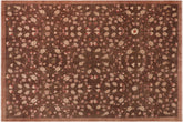 handmade Modern Kafkaz Brown Rust Hand Knotted RECTANGLE 100% WOOL area rug 10' x 14'