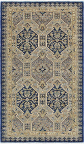 handmade Transitional Kafkaz Blue Beige Hand Knotted RECTANGLE 100% WOOL area rug 3X6