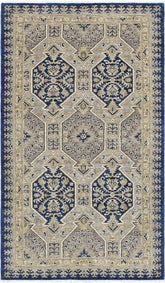 handmade Transitional Kafkaz Blue Beige Hand Knotted RECTANGLE 100% WOOL area rug 3X6