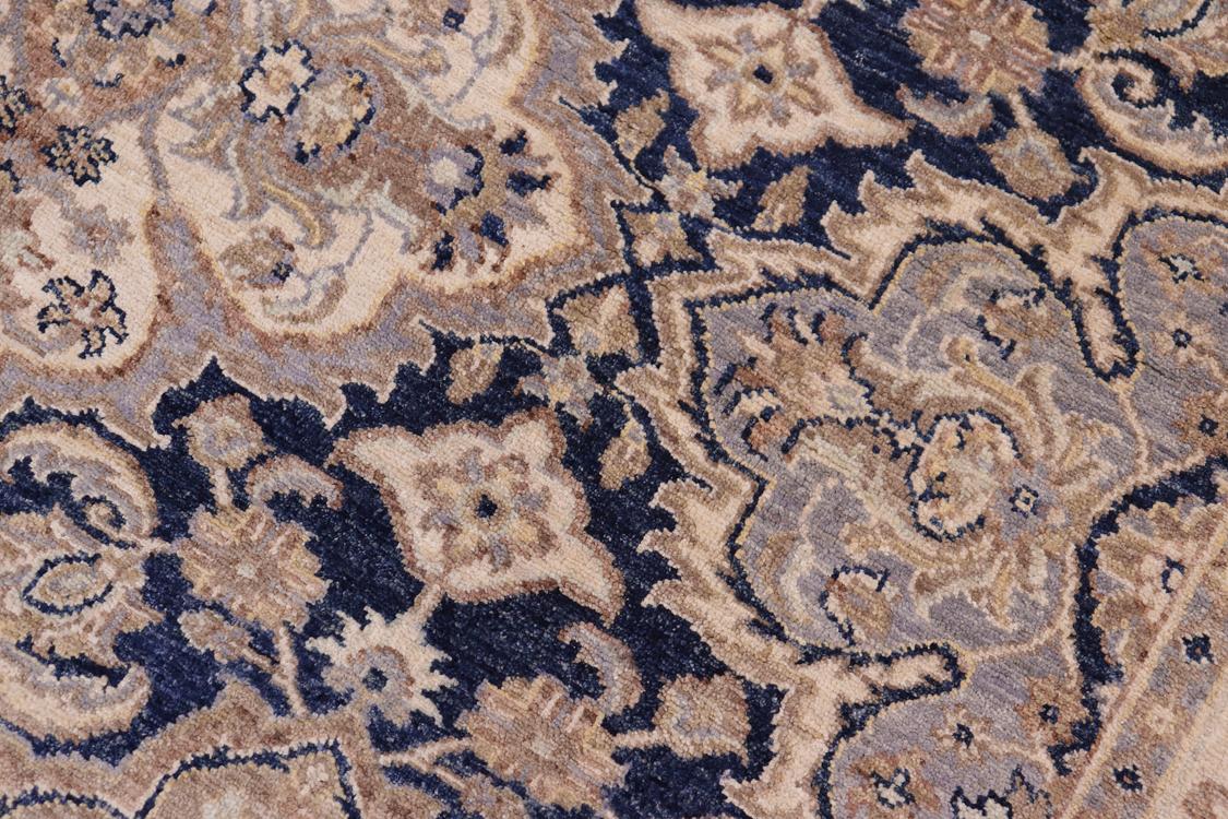 handmade Traditional Kafkaz Blue Beige Hand Knotted RECTANGLE 100% WOOL area rug 6 x 9