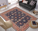 handmade Traditional Kafkaz Blue Rust Hand Knotted RECTANGLE 100% WOOL area rug 8 x 10