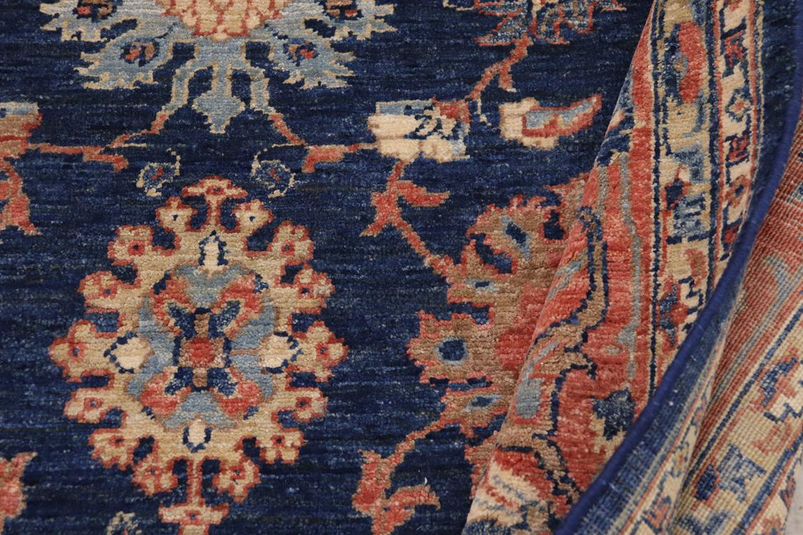 handmade Traditional Kafkaz Blue Rust Hand Knotted RECTANGLE 100% WOOL area rug 8 x 10